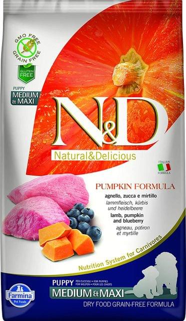 Buy Farmina N D Pumpkin Dry Dog Food Grain Free Adult Mini Breed 2.5 kg Lamb and Blueberry