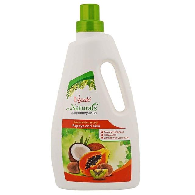 Lozalo Naturals Pet Care Shampoo for Dogs & Cats (Papaya & Kiwi, 1 Litre)